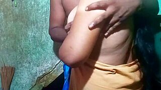 Desi housewife sneaks into bathroom for hot fucking with husband. She's bent over moaning in doggystyle action!