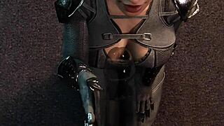 catwoman, why are you jerking off that dildo in a cage?