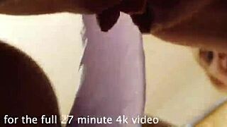 three girls using double dildo for scissoring lesbian fun