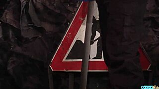 these coal miners team up to fuck that busty brunette slut in a wild threesome