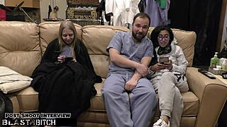 Jasmine Rose's hairy bush takes doggystyle pounding from patient in latex gloves