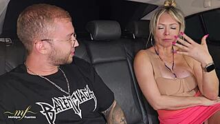 uber driver picks up a curvy colombian milf for a quick ride. he ends up giving her a double creampie in the car