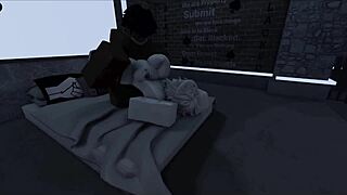 White femboy takes big black cock from shemale like a good boy in this scene