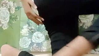 Beautiful indian girl enjoys fingering her tight pussy in homemade solo session