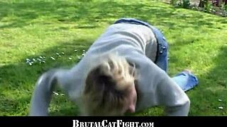 Slutty blondes fighting over hardcore group sex and intense cock sucking