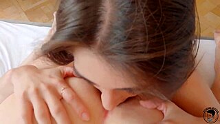 cute latinas with perfect boobs share a big cock. they ride and lick in a steamy ffm bedroom quickie.