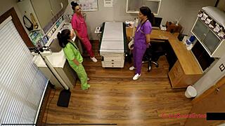 New nurses Angelica Cruz, Lenna Lux, and Reina gain clinical experience in latex gloves at the hospital.