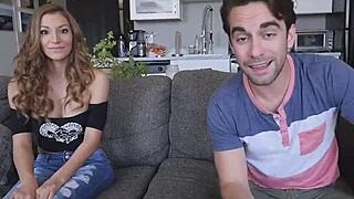 long-haired model joins a wild threesome for total hardcore punishment and brutal fucking