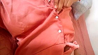 My stepmom looks so hot masturbating in the bedroom after work, with her big tits and juicy pussy on display.