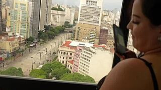 These naughty Brazilian girls dive into their first time with a big black cock. They get oiled up for intense interracial fucking and kissing.