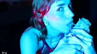 sexy feet crushing cup noodles with redhead femdom domination and toe licking fetish 😈