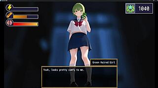 Green haired girl facesitting domination