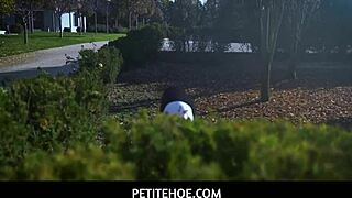 Petite 18+ Busty Blonde Roxy Risingstar Walks Home as Big Dude Vince Karter Teases Her Small Size