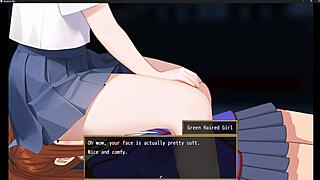 Green haired girl facesitting domination