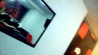 Mexican Teen Bent Over In Front Of Mirror At Hotel