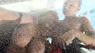 OMG, watch this blonde with huge fake tits get pounded hard by a big black stud using toys! 🔥