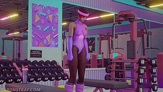 Sombra and brigitte big tits face sitting in cute naughty workout game
