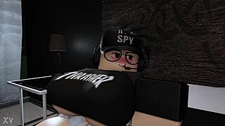 Roblox girl couldnt sleep so she sucked and played with bfs cock in bedroom while he was asleep