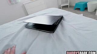 Brunette Teen In Cosplay Costume Gets Deepthroat Blowjob And Pussy Fucking From Step Dad In Taboo POV Scene. Shaved Pussy And Small Tits Add To The Old And Young Dynamic.