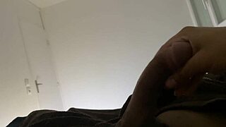 Guy masturbates with big cock in homemade solo session