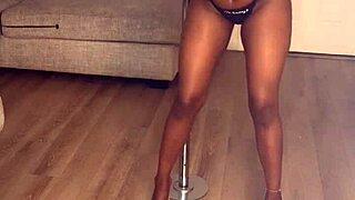 Ebony divine shows off her big ass and tits in close-up action