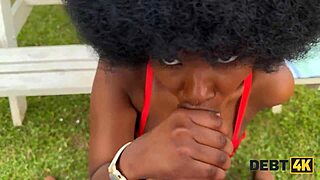 Small teen faces huge interracial cock to settle her mounting debt outdoors