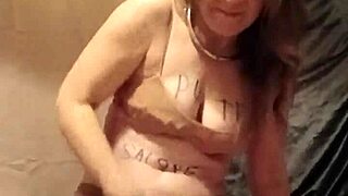 french milf maid contrasts private bondage session with public outdoor spanking dildo orgasm and humiliation flashes