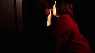 Student sucks cock at gloryhole for cumshot and swallow 😏🍆💦