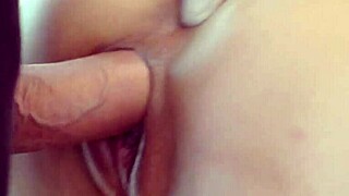 I experience intense passion as japanese wife takes bent over doggystyle fucking with close up cum on ass