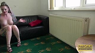 Inked Piggy Mouth Bangs in Bdsm Bondage with Cum Swallow