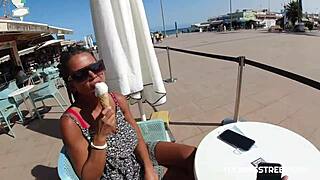 He invited her over offering cream along with something extra special waiting.