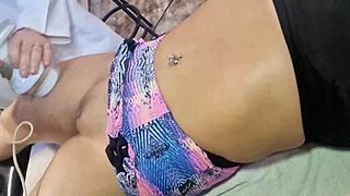 Wow, Check This Cute Brazilian Milf Getting Sexy Massage On Her Big Clit And Pussy!