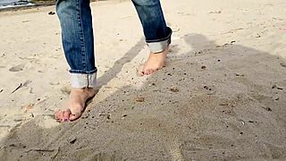 Beach Walk Turns into Wild Insertion in Brunette's Big Ass! Busty Babe Takes Big Cock in Underwear!