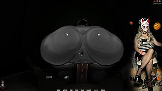 Halloween special haunted by Nathalie in costume game with cartoon elements.