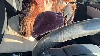 italian big tits artemisia love solo car ride flashing her big boobs in the sun... hard nipples long hair fetish oh yeah