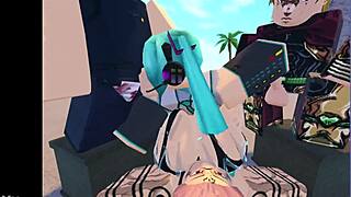 roblox miku gets into wild banging in a massive gangbang group session