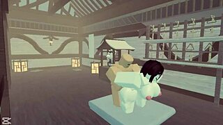 This random low-quality Roblox scene shows a baddie getting fucked by a noob in teasing action.