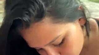 Oh god, this colombian blonde milf with big tits sucks big cock outdoors but her neighbor catches us...