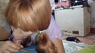 i got tricked into sucking and riding this big cock as an innocent peruvian teen with shaved wet pussy