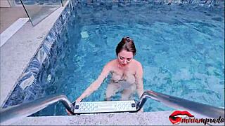 Man, miriam prado hits that squirting orgasm with toy masturbation solo at the spa