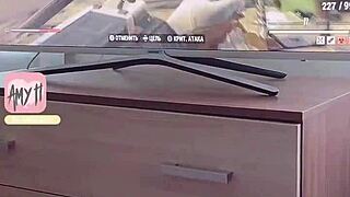 Will this curious step sister get her tight shaved pussy filled with cum after being caught masturbating?