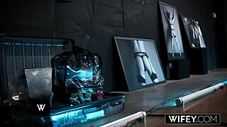 Curvy hotwife Andi Avalon deepthroats massive BBC in lingerie while husband watches squirting cowgirl ride.