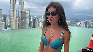 Picked up teen hottie at luxury hotel for outdoor anal doggystyle and facial cumwalk.