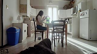 i begged for a blowjob but she only gave me a handjob... damn, that italian amateur tease