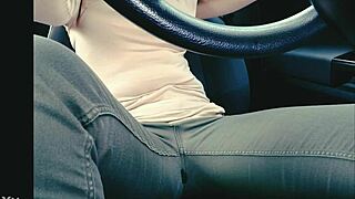 Why Hold Back When Traffic Jams Force This Sister To Wet Her Jeans In Desperation?