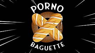 Lara the petite 18+ French coquine devours cock and pussy in a steamy FFM threesome with lingerie and stockings.