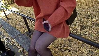 This amateur Japanese babe bends over for cowgirl riding and cumshot in hardcore homemade action with natural tits.