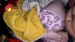 my little hermanastro sneaks into my room so i take his virginity with big black cock creampie in doggystyle