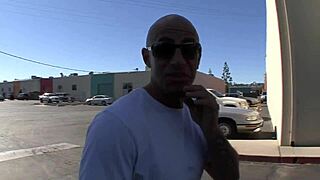 Alicia Tease, the brunette beauty in fishnets and heels, rides his big cock after deepthroat and doggystyle action.