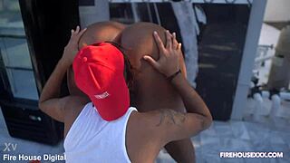 Oh wow, this new pool boy scores big on day one riding that fat ebony BBW's ass with his monster black cock! 😏🍑